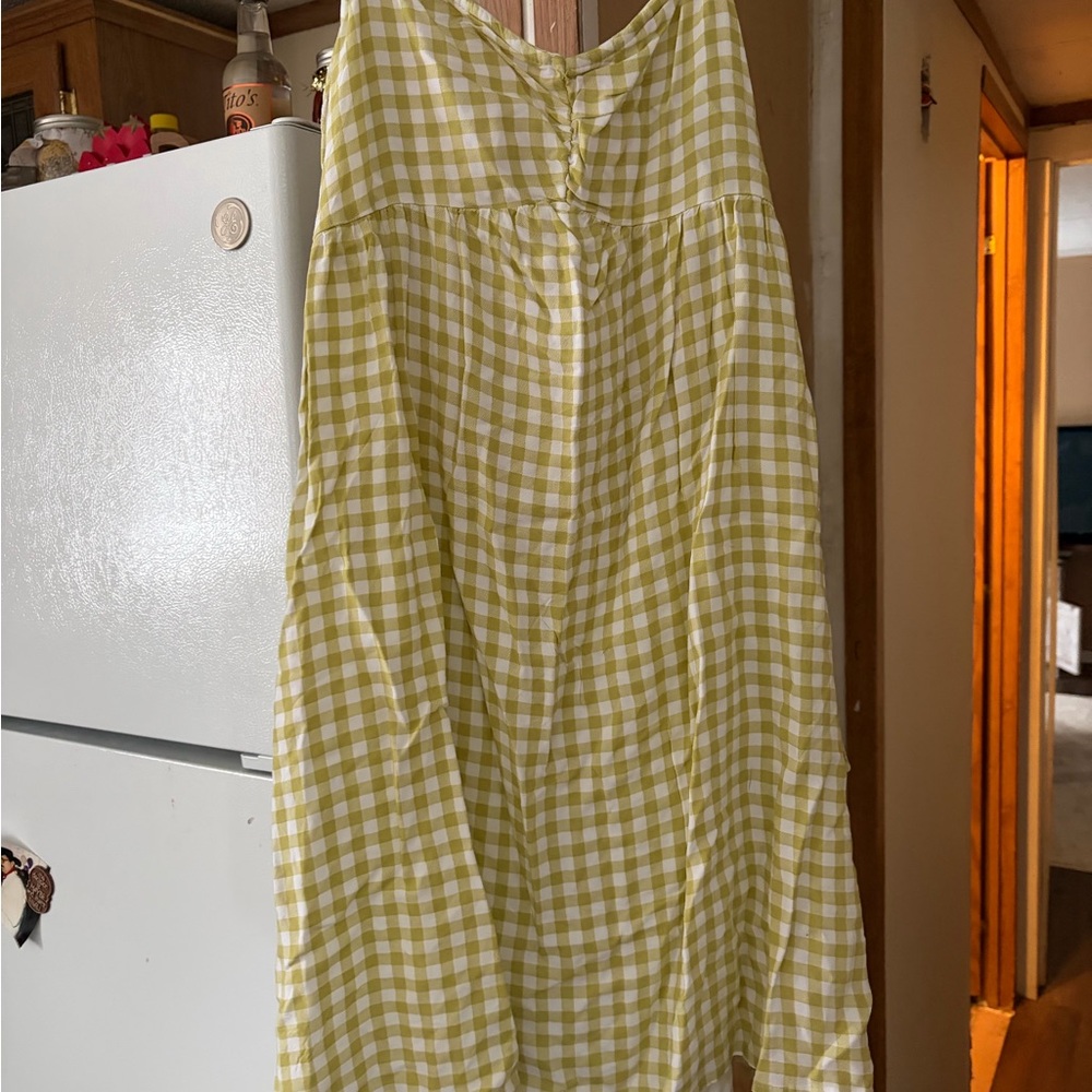 Yellow Gingham Sleeveless Dress